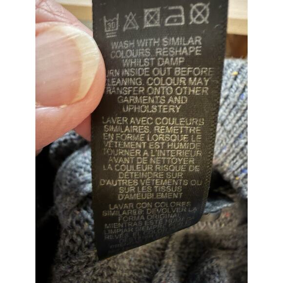 Men's asos Sweater Sz XL Button Up Shawl Collor Cable Knit Wool Blend - Picture 12 of 12